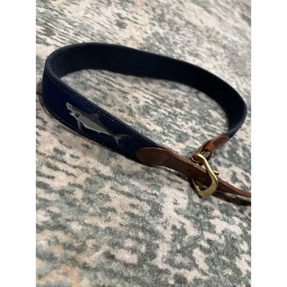 vintage Leather Man Ltd. Youth shark motif ribbon belt Size 24
